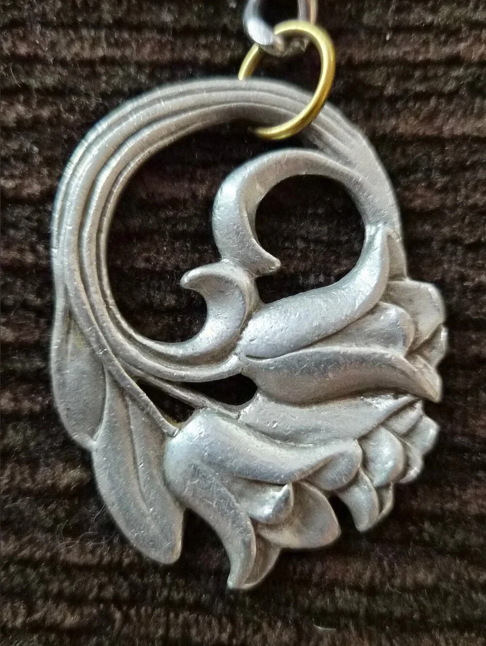 Vintage 1987 Seagull Pewter Canada Tulip Floral (converted) Key Chain/Bag Charm